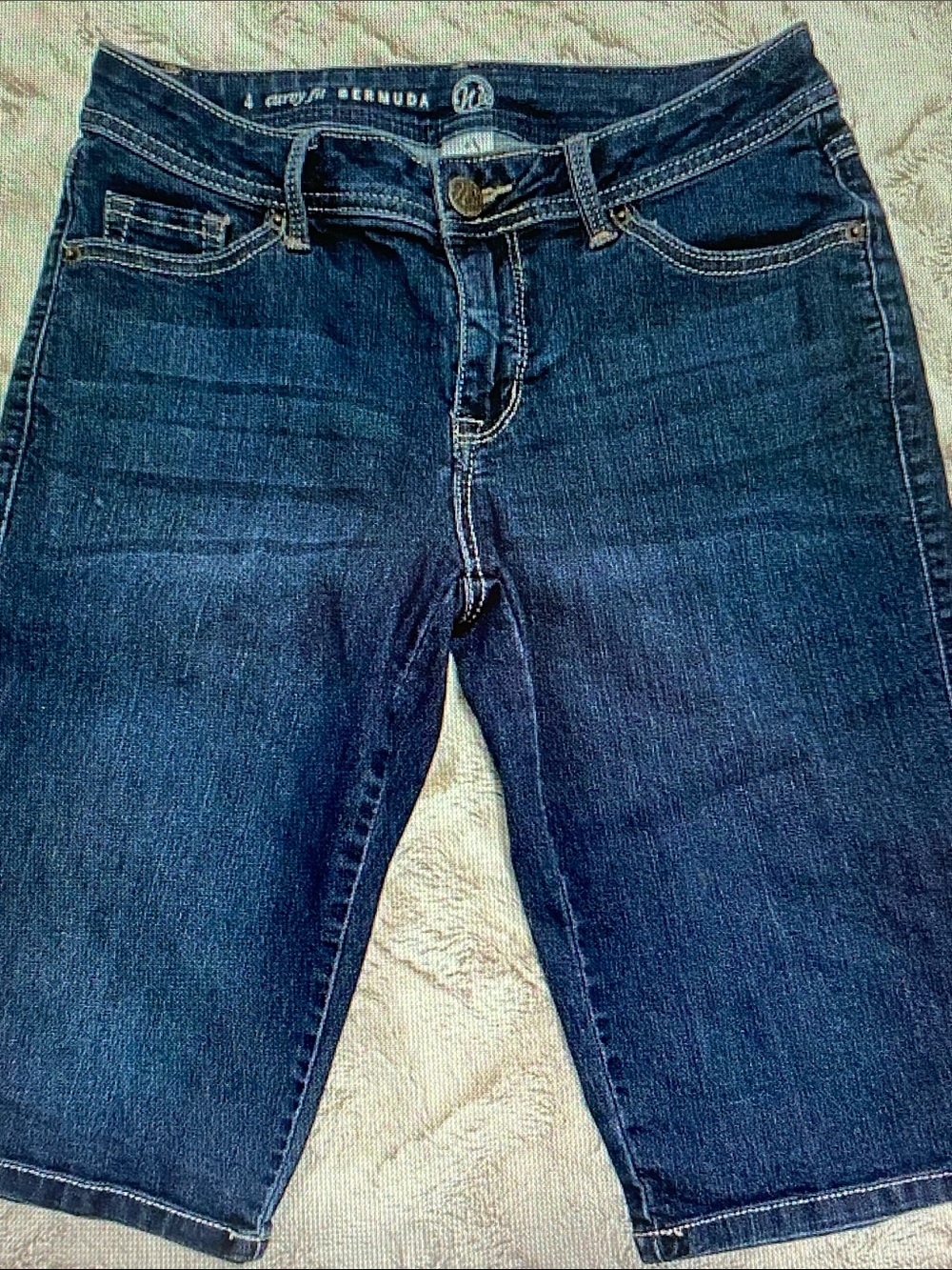 Women's Dark Blue Denim Bermuda Shorts